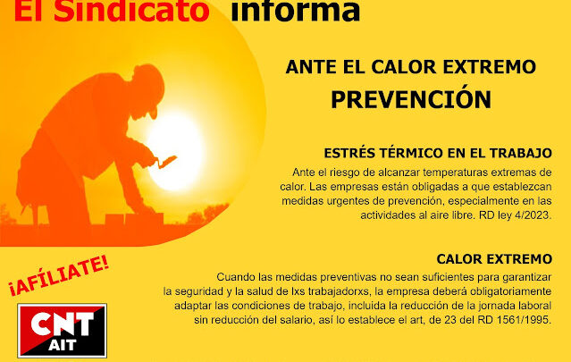 Ante el calor extremo, exigimos a las empresas medidas urgentes de prevención