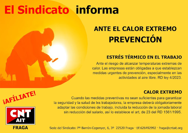 Ante el calor extremo, exigimos a las empresas medidas urgentes de prevención