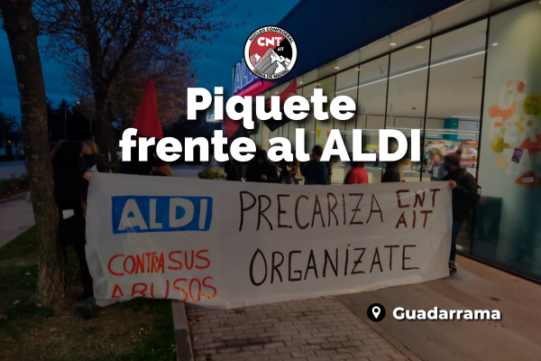 Primer piquete frente a los supermercados ALDI, Sierra de Madrid