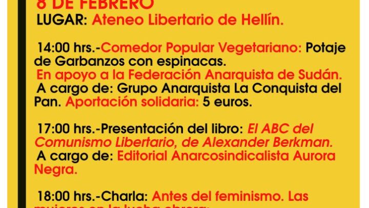 Nace el Grupo Anarquista «La Conquista del Pan» y organiza su primera actividad en Hellín